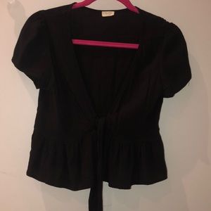 Black Tie Front Top
